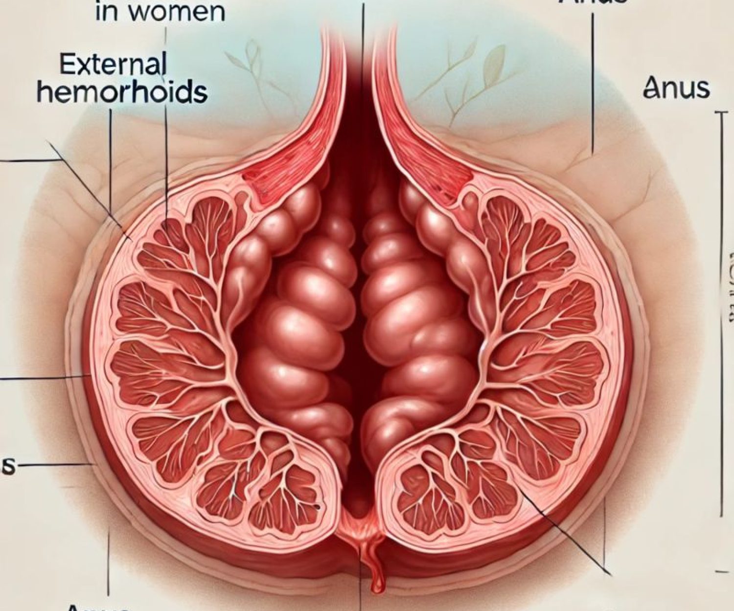 شكل البواسير الخارجية عند النساء